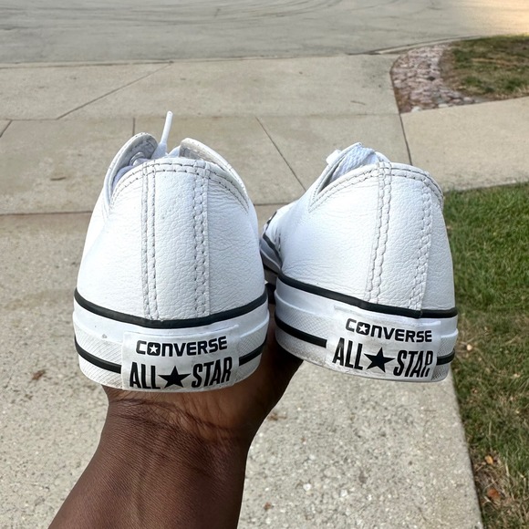 Converse Chuck Taylor All Star Unisex Low Top Leather Sneakers Size‎ M7 W9 White - Picture 7 of 13